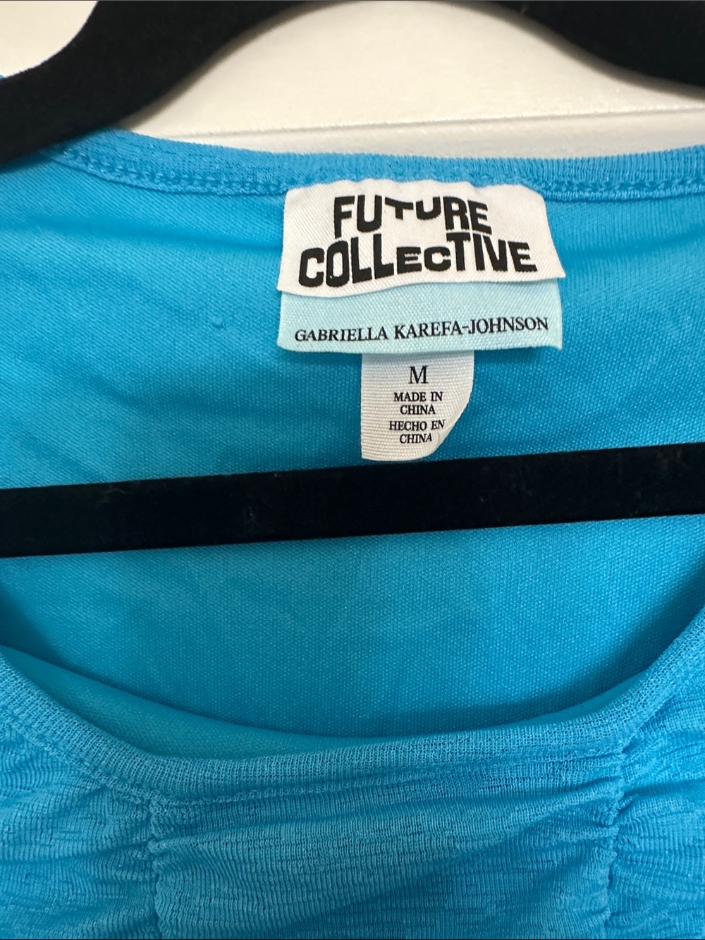 Future Collective Women's Turquoise Ruched Long Sleeve Dress -Size M - Picture 4 of 6